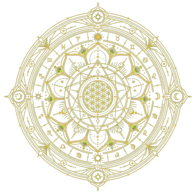 Gold sacred geometry mandala